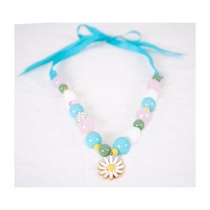 Handmade Pastel Daisy Ribbon Necklace